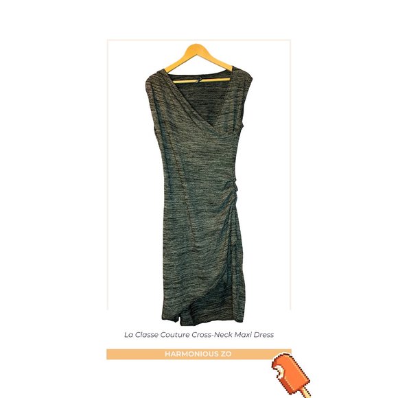 La Classe Couture Cross-Neck Maxi Dress - Picture 1 of 2